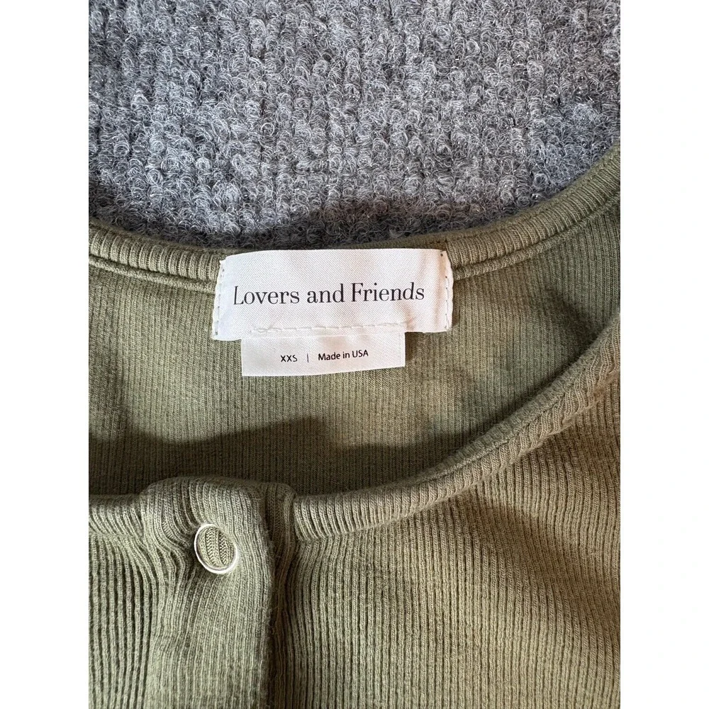 Lovers and Friends Bodysuit Women XXS Green Long Sleeve Basic Minimalist 2XS - Picture 2 of 9